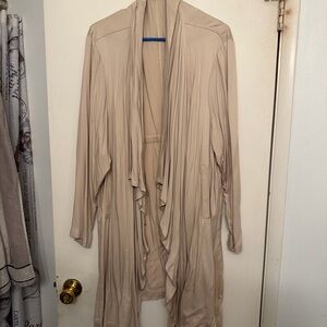 Roz & Ali Tan Drape Front Jacket